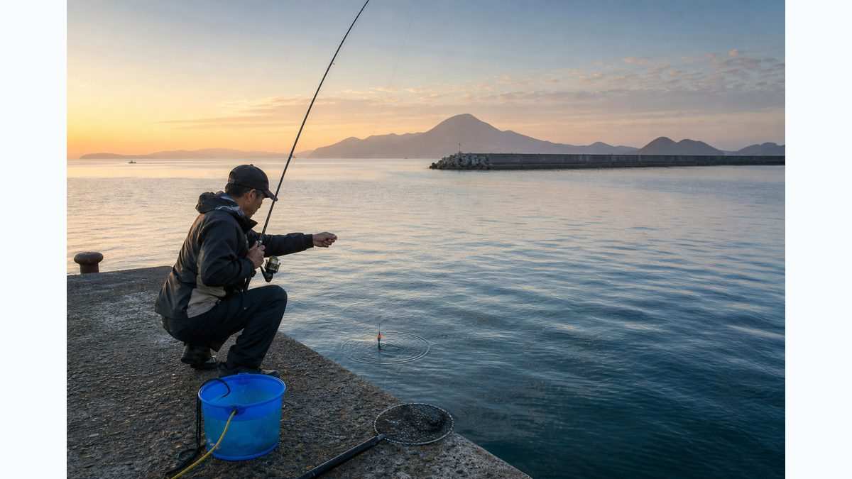 5. 堤防からの泳がせ釣り｜仕掛け投入からアタリの取り方までの要点をまとめた釣り攻略インフォグラフィック