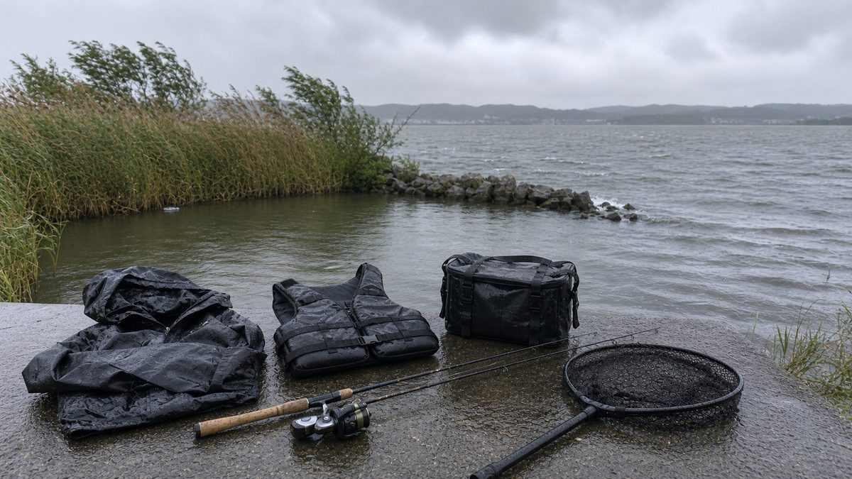 雨・風の日に「場所選び」が釣果と安全を左右する理由の要点をまとめた釣り攻略インフォグラフィック