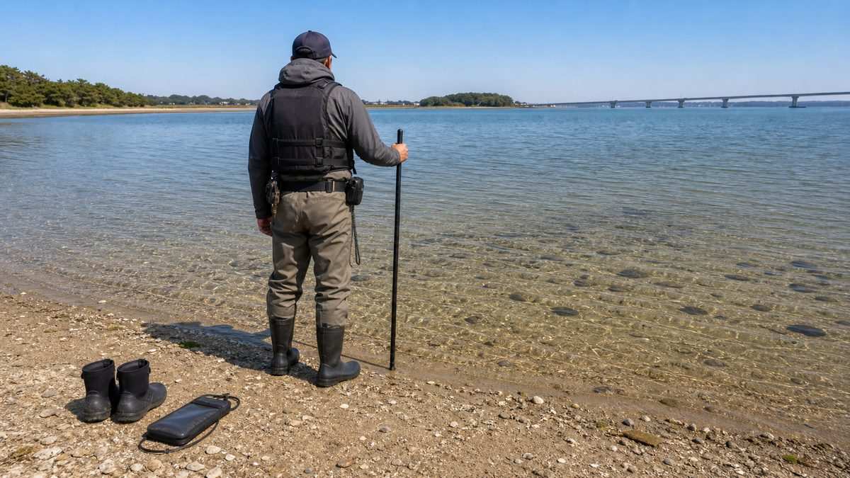 ウェーディング装備の基本——浜名湖特有の注意点の要点をまとめた釣り攻略インフォグラフィック