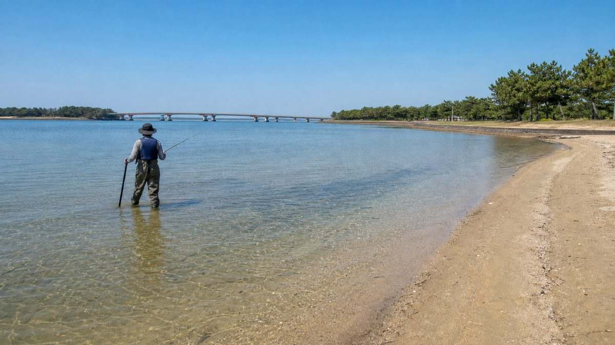 ポイント⑤:弁天島〜新居方面の表浜名湖東岸フラットの要点をまとめた釣り攻略インフォグラフィック