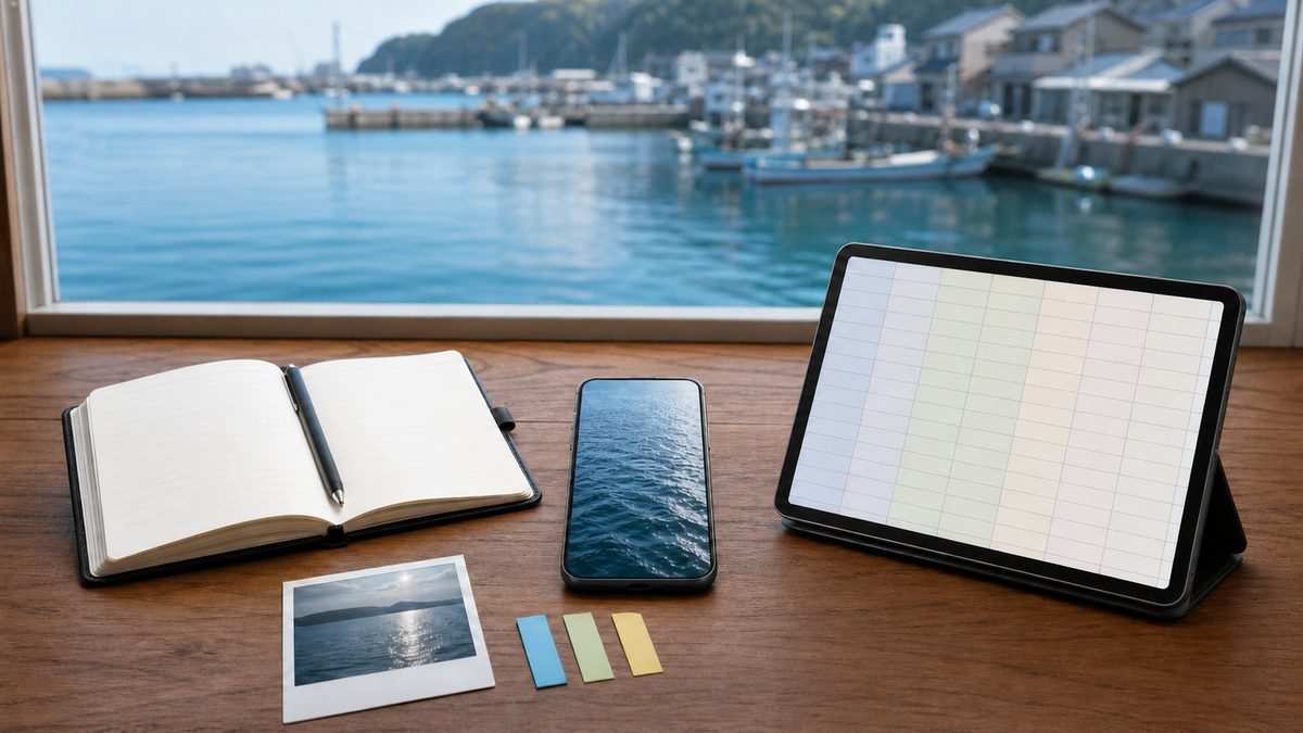 紙ノート・スマートフォン・表計算で釣行記録を残す3つの方法